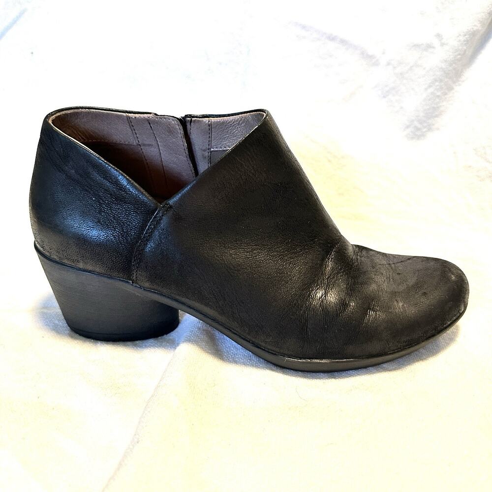 Dansko Raina Boots Womens sz 8 EU 38 Ankle Booties Black Leather Zip
